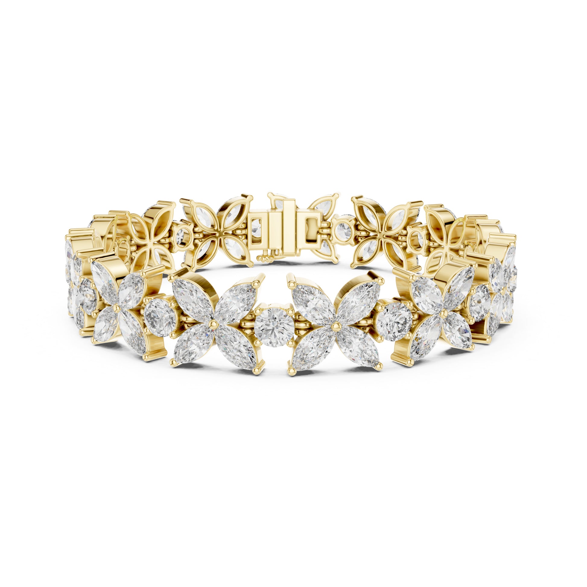 Flora 15 Carat Round Lab Grown Diamond Tennis Bracelet