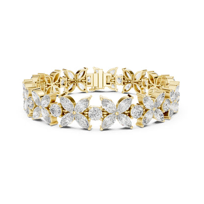 Flora 15 Carat Round Lab Grown Diamond Tennis Bracelet