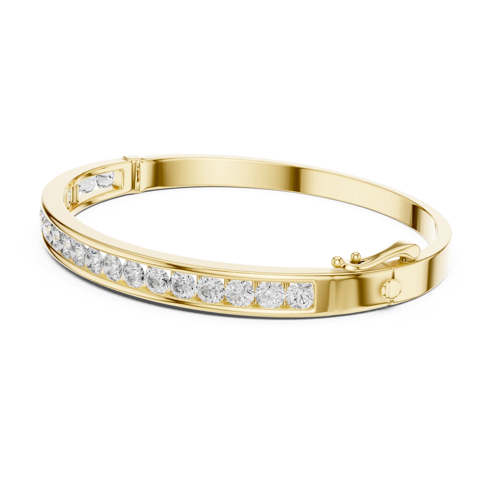 Aurora 3 Carat Round Lab Grown Diamond Channel Bangle