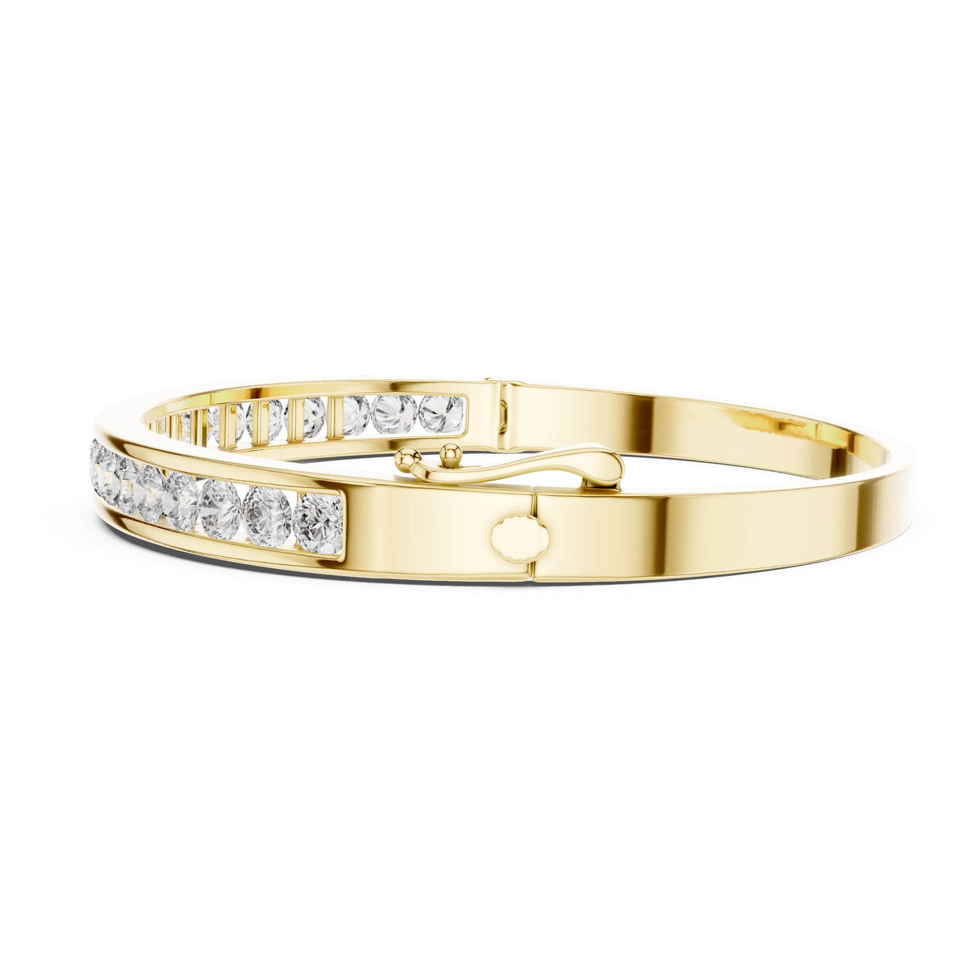 Aurora 3 Carat Round Lab Grown Diamond Channel Bangle