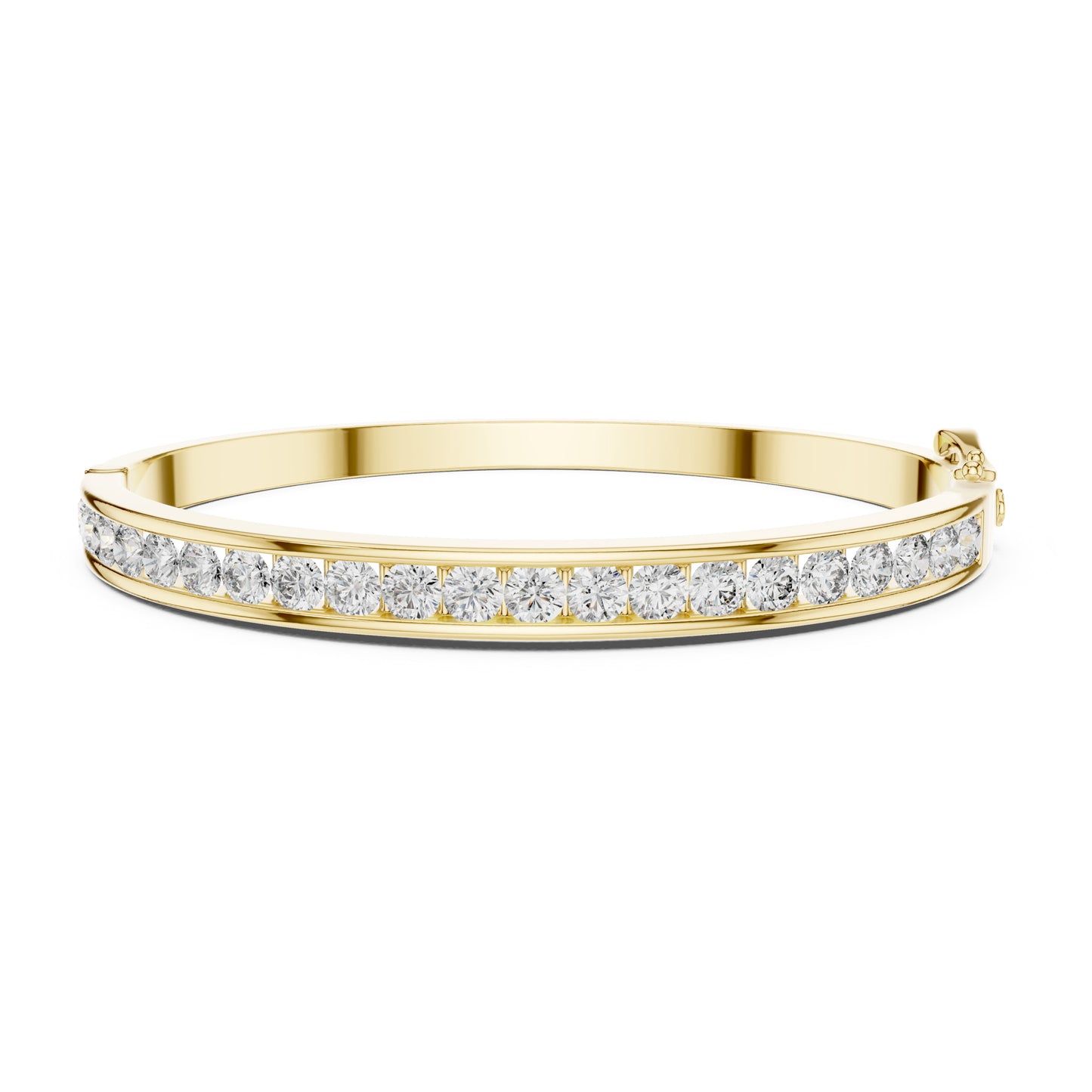 Aurora 3 Carat Round Lab Grown Diamond Channel Bangle
