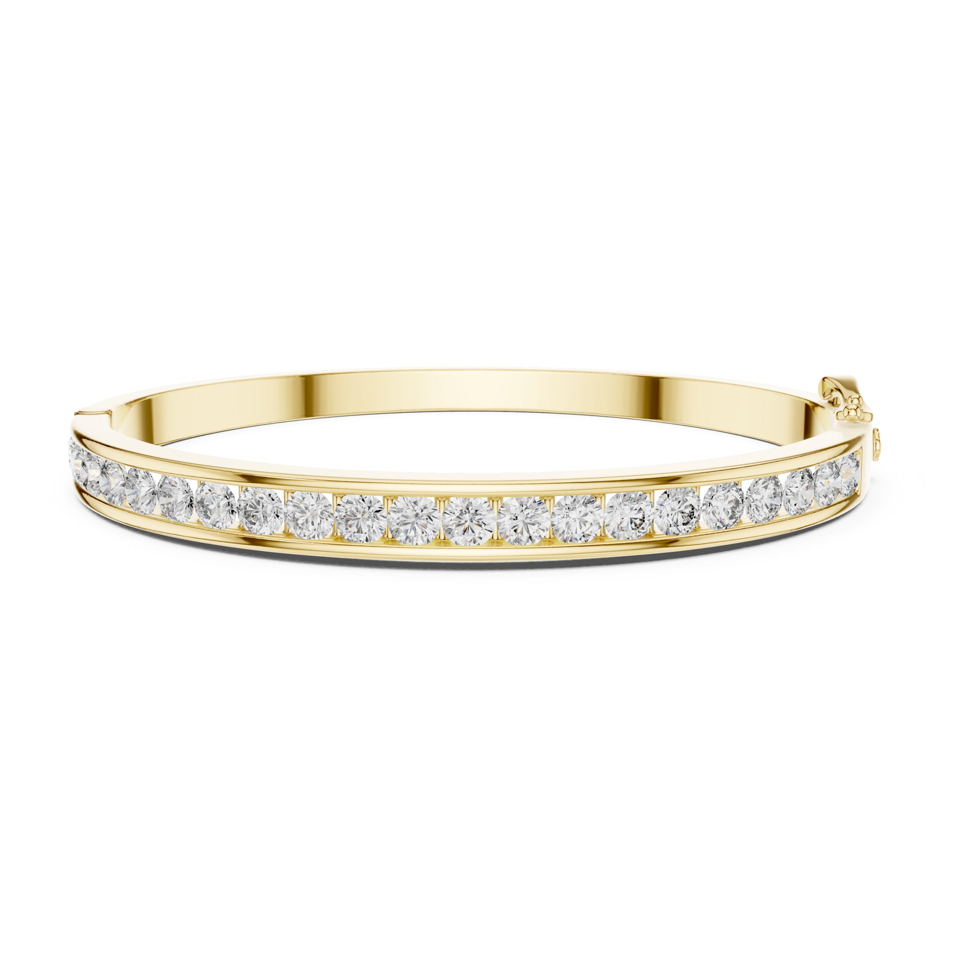 Aurora 3 Carat Round Lab Grown Diamond Channel Bangle