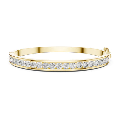 Aurora 3 Carat Round Lab Grown Diamond Channel Bangle