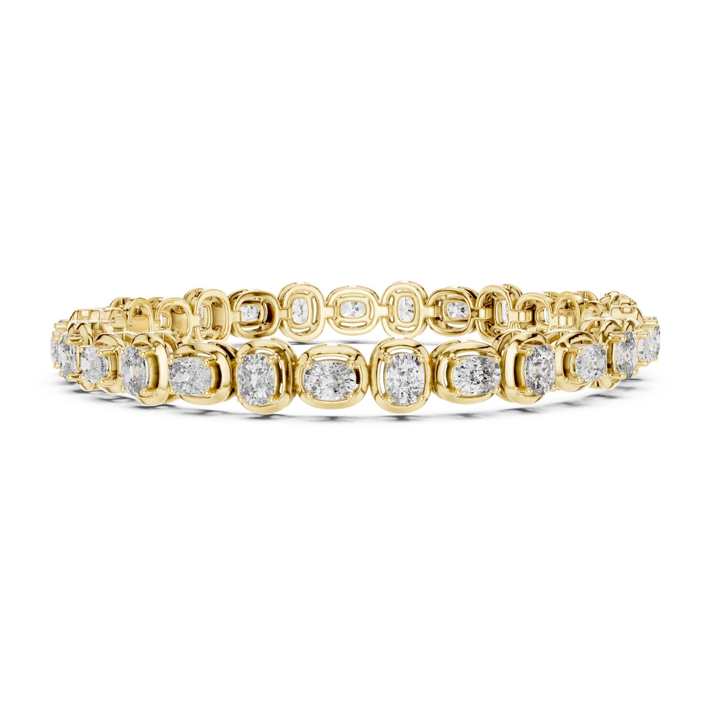 Aurora 7 Carat Cushion Lab Grown Diamond Bezel Tennis Bracelet