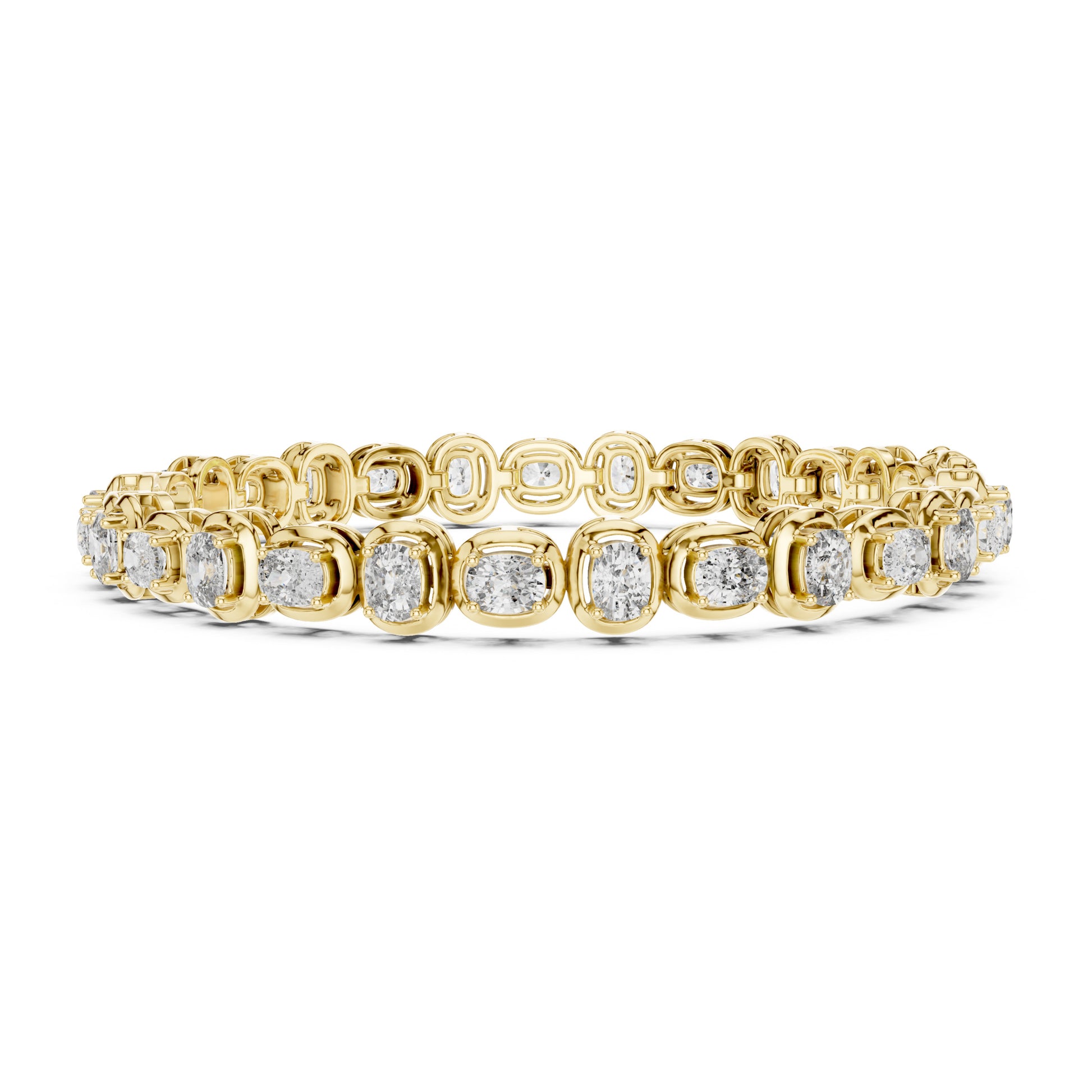 Aurora 7 Carat Cushion Lab Grown Diamond Bezel Tennis Bracelet