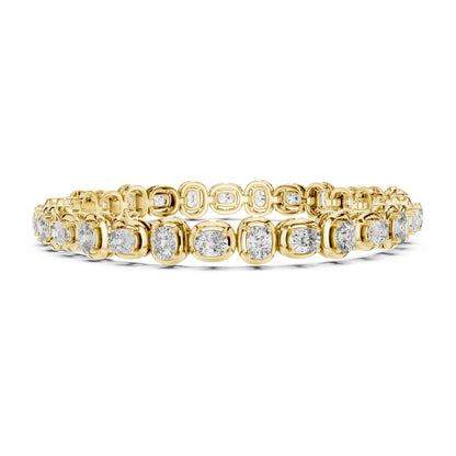 Aurora 7 Carat Cushion Lab Grown Diamond Bezel Tennis Bracelet