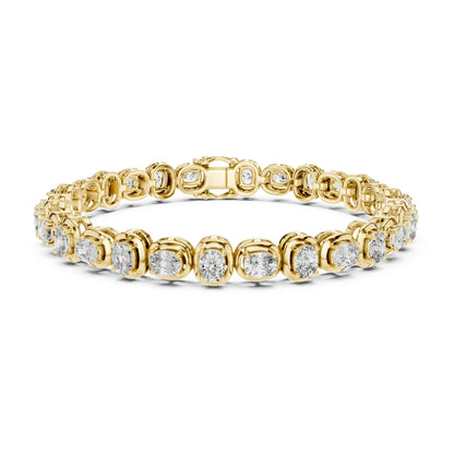 Aurora 7 Carat Cushion Lab Grown Diamond Bezel Tennis Bracelet