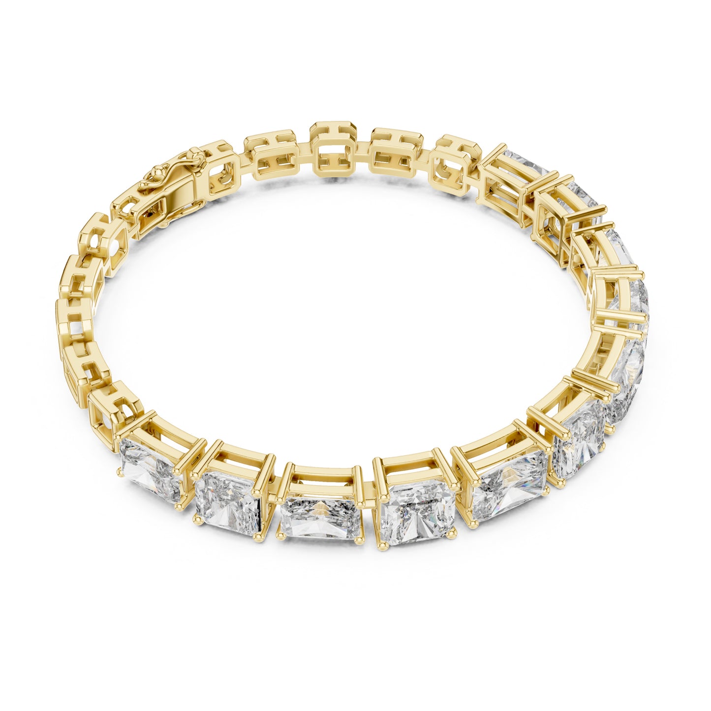 Vera 12 Carat Radiant Lab Grown Diamond Emerald Cut Tennis Bracelet