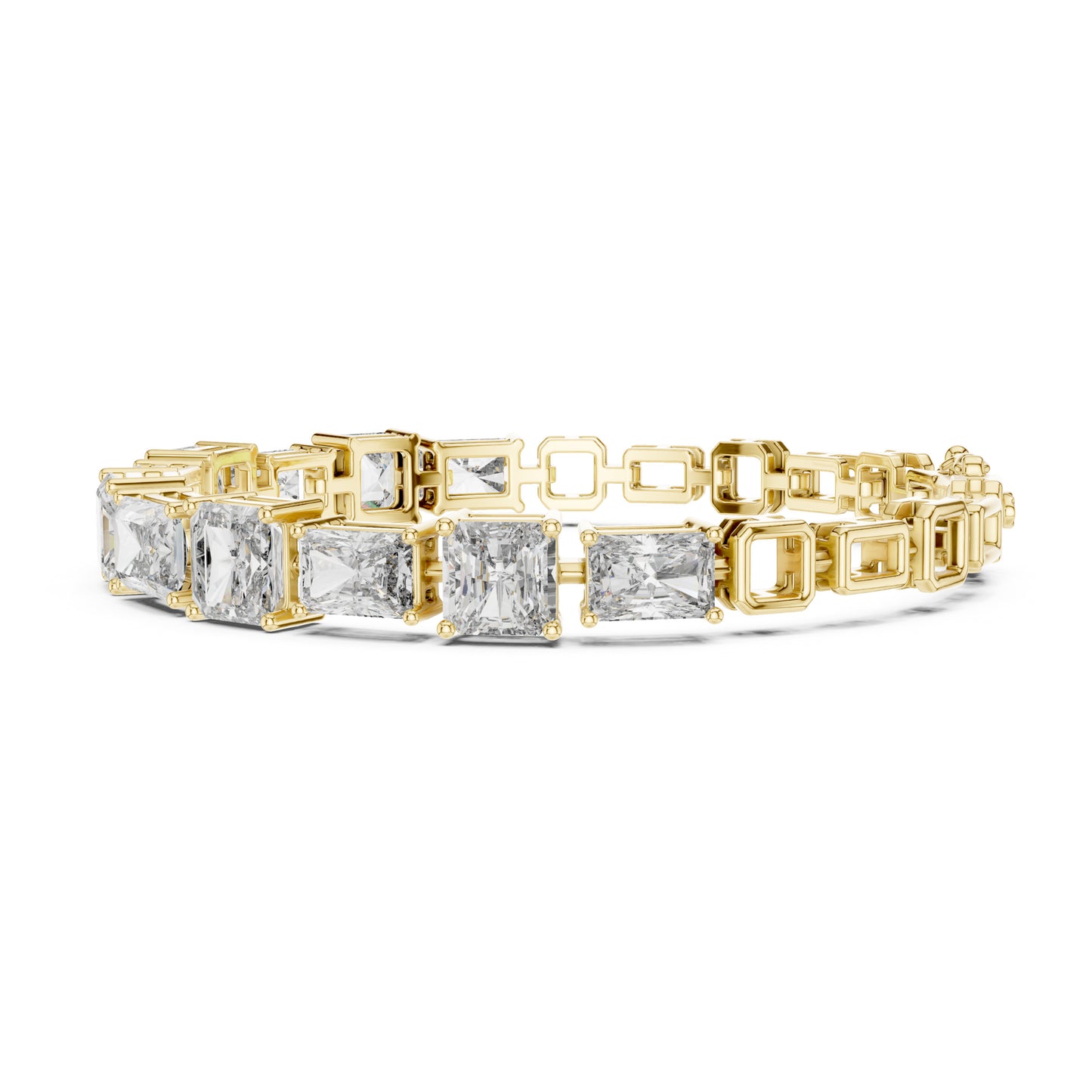 Vera 12 Carat Radiant Lab Grown Diamond Emerald Cut Tennis Bracelet