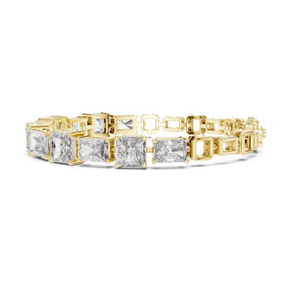 Vera 12 Carat Radiant Lab Grown Diamond Emerald Cut Tennis Bracelet