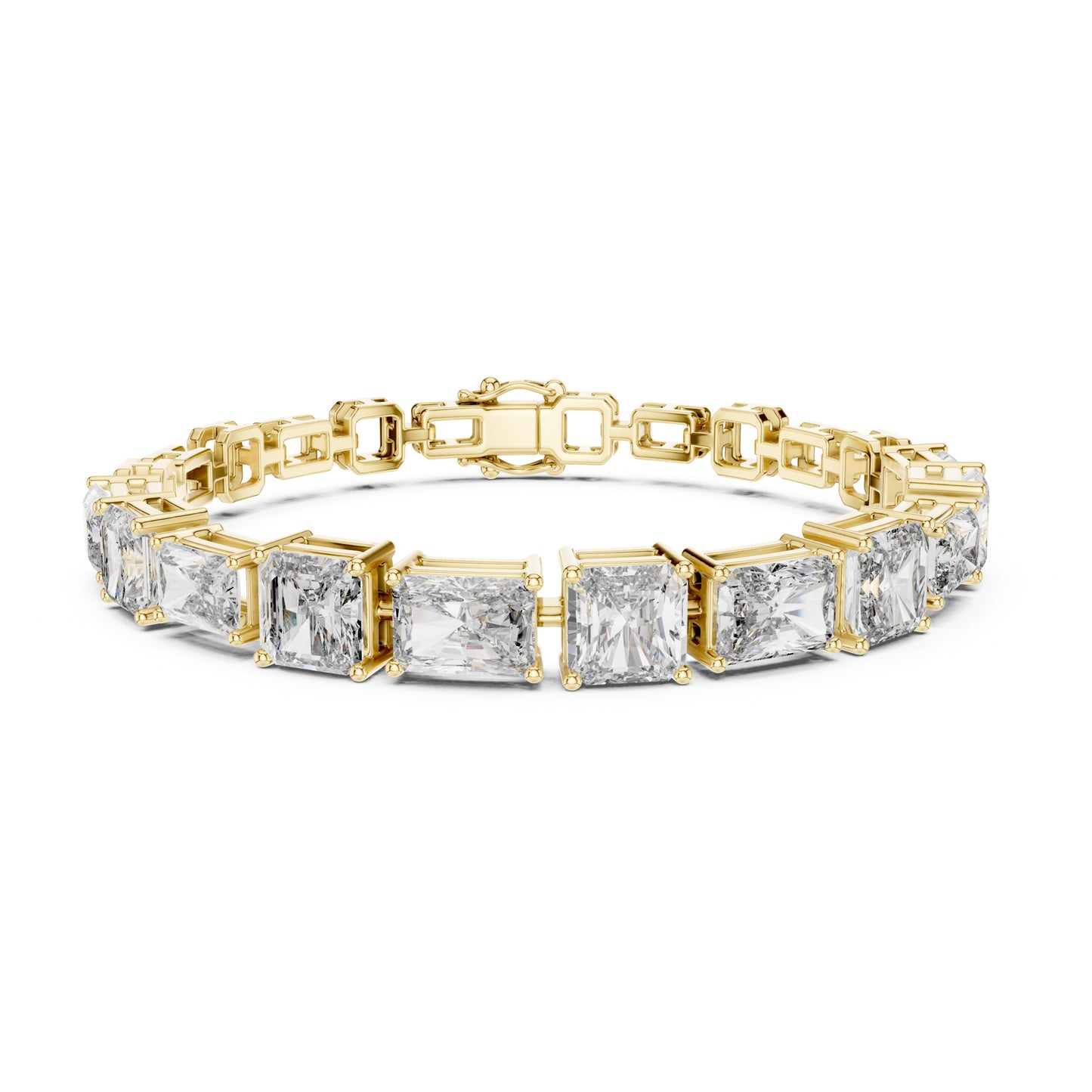 Vera 12 Carat Radiant Lab Grown Diamond Emerald Cut Tennis Bracelet