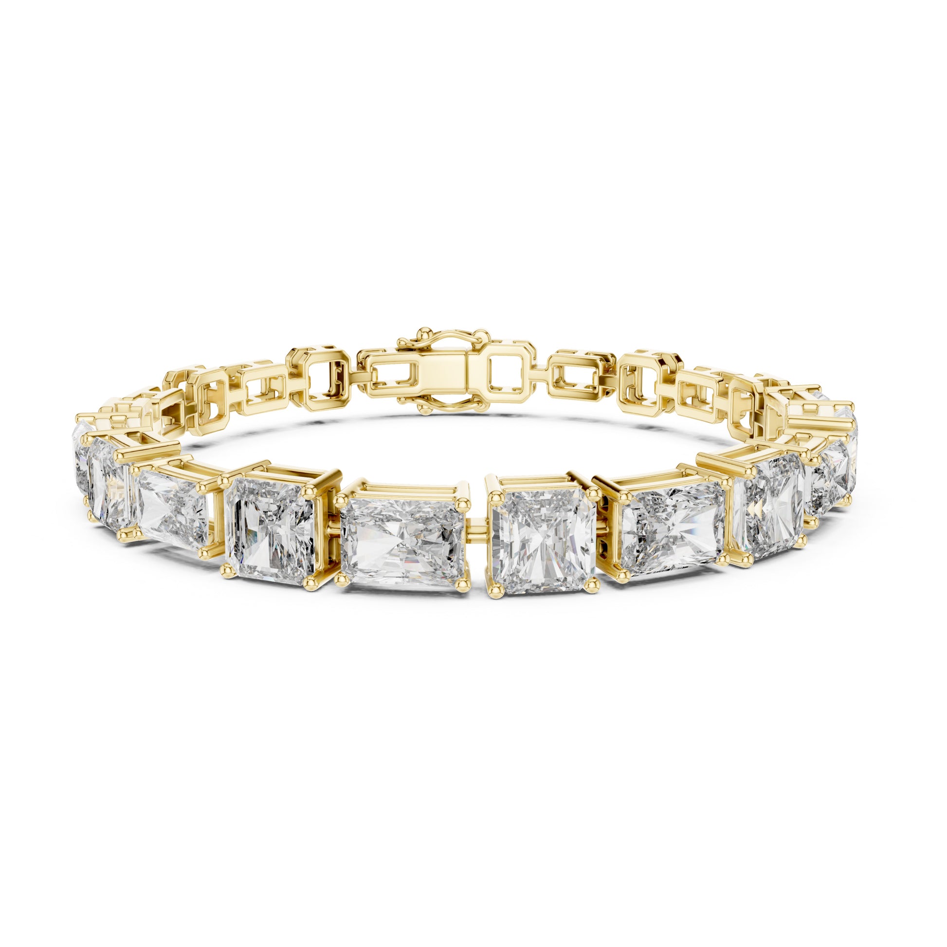 Vera 12 Carat Radiant Lab Grown Diamond Emerald Cut Tennis Bracelet