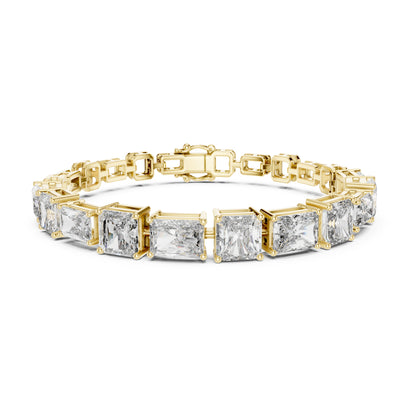 Vera 12 Carat Radiant Lab Grown Diamond Emerald Cut Tennis Bracelet
