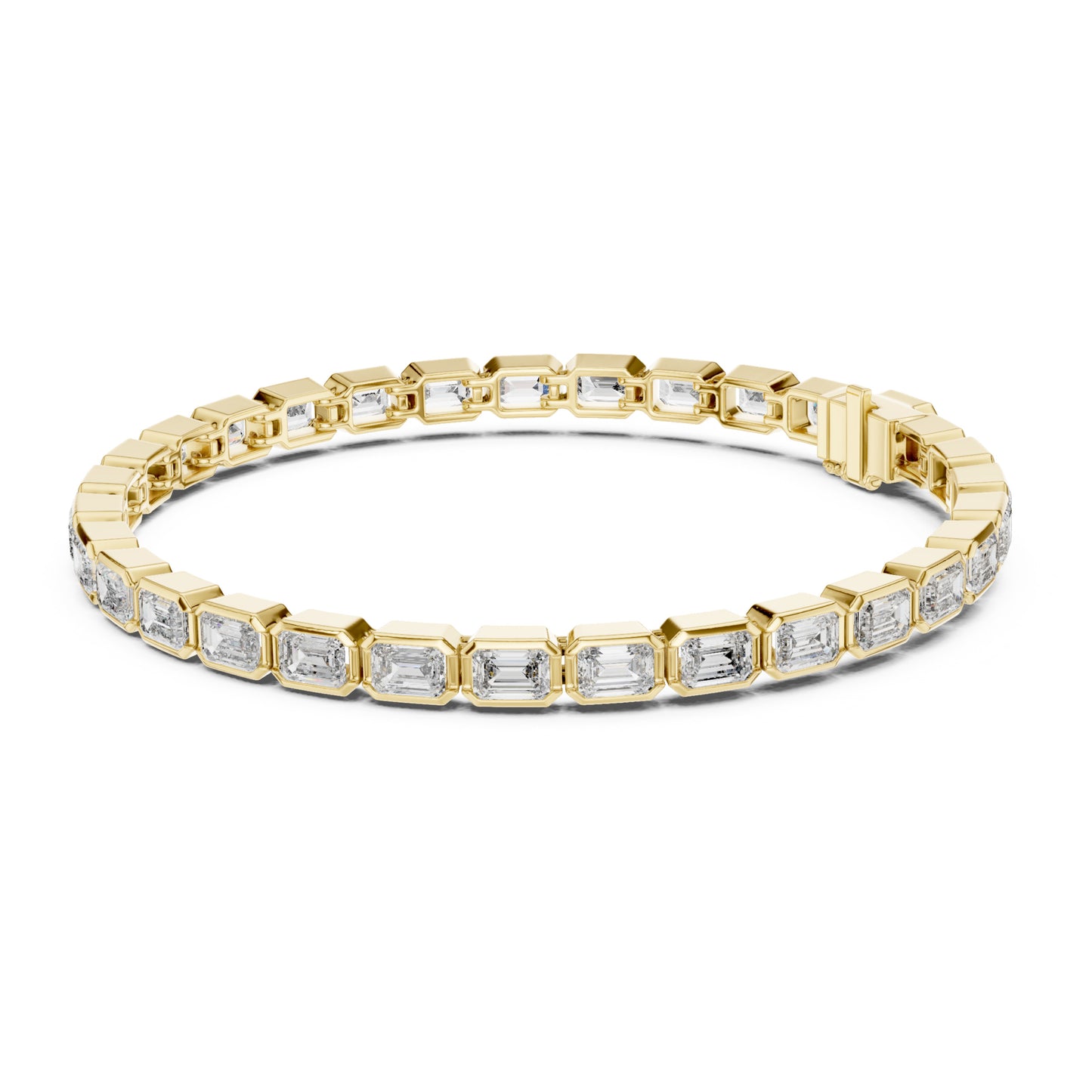 Isla 10 Carat Emerald Lab Grown Diamond Bezel Tennis Bracelet