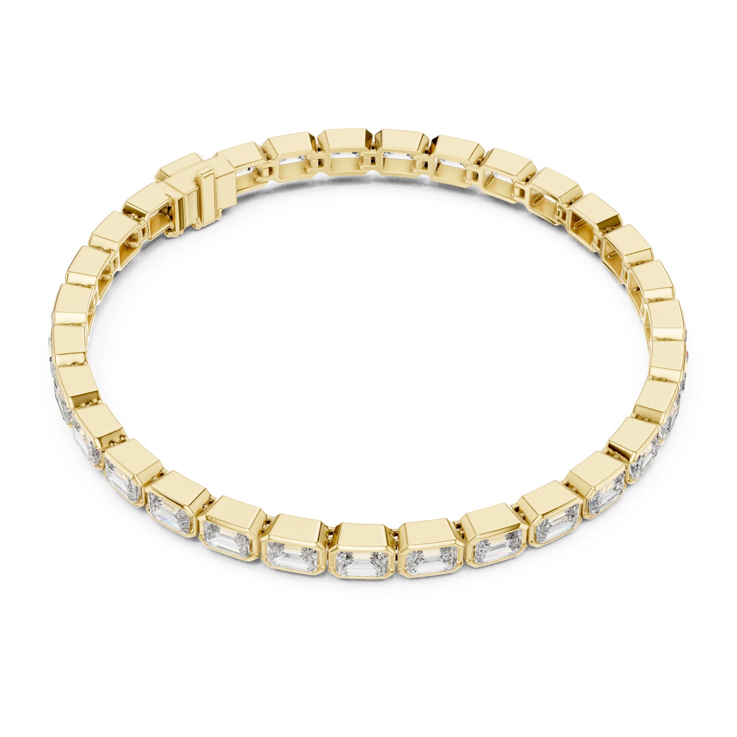 Isla 10 Carat Emerald Lab Grown Diamond Bezel Tennis Bracelet