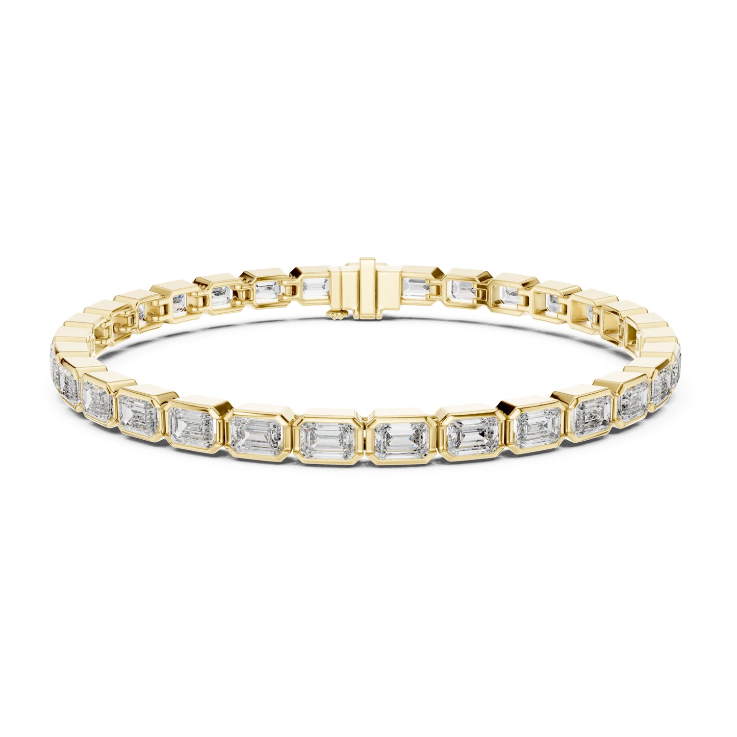 Isla 10 Carat Emerald Lab Grown Diamond Bezel Tennis Bracelet