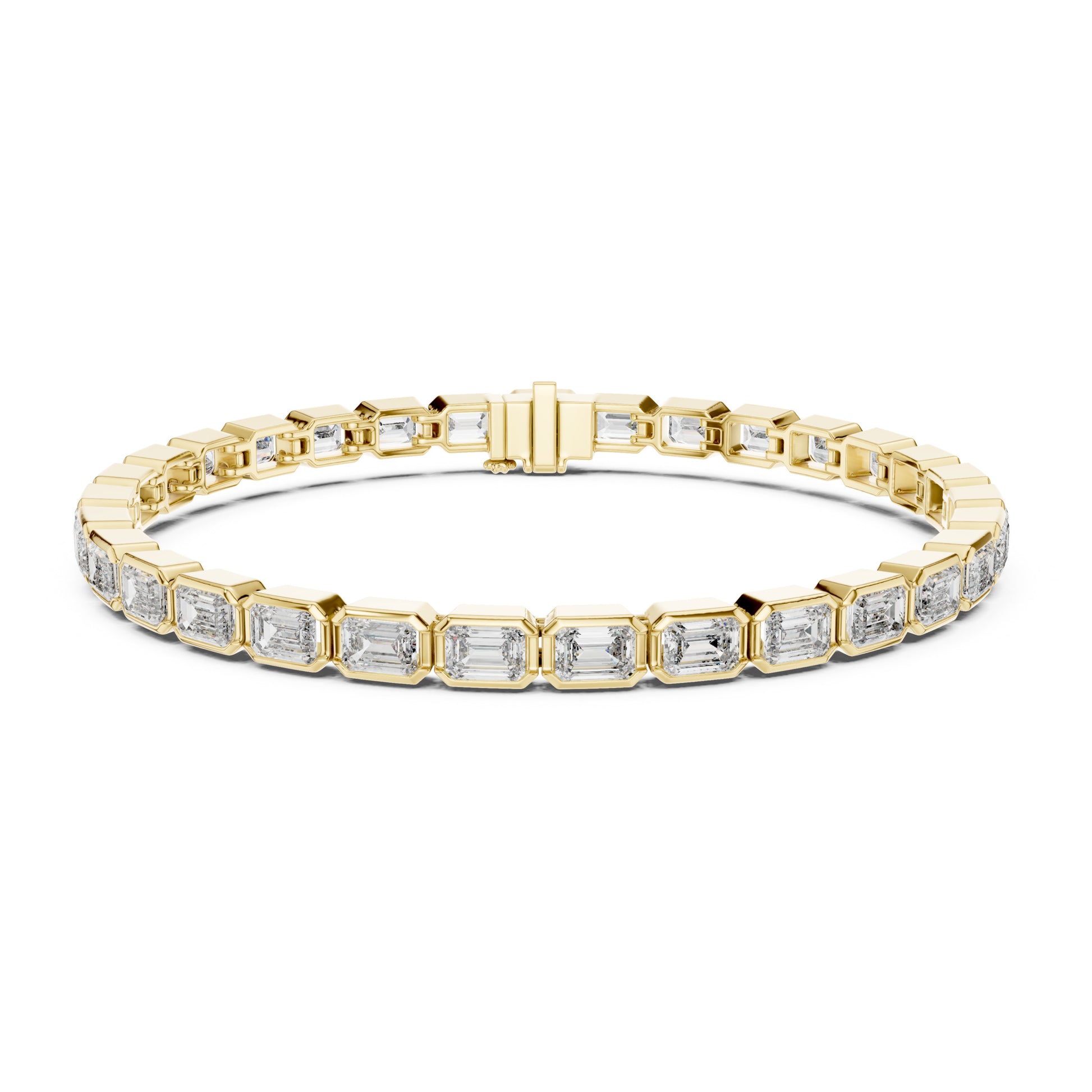 Isla 10 Carat Emerald Lab Grown Diamond Bezel Tennis Bracelet