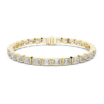 Isla 10 Carat Emerald Lab Grown Diamond Bezel Tennis Bracelet