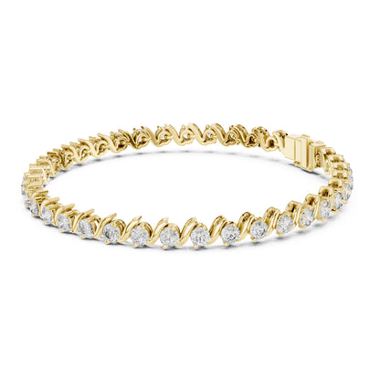 Aurora 4 Carat Round Lab Grown Diamond Bezel Tennis Bracelet