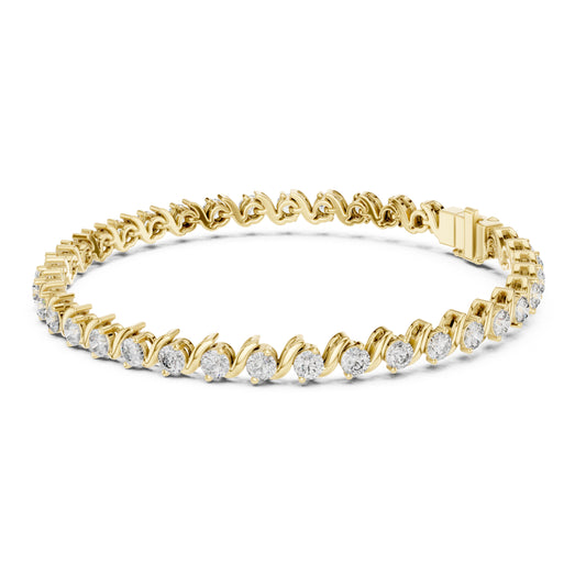 Aurora 4 Carat Round Lab Grown Diamond Bezel Tennis Bracelet