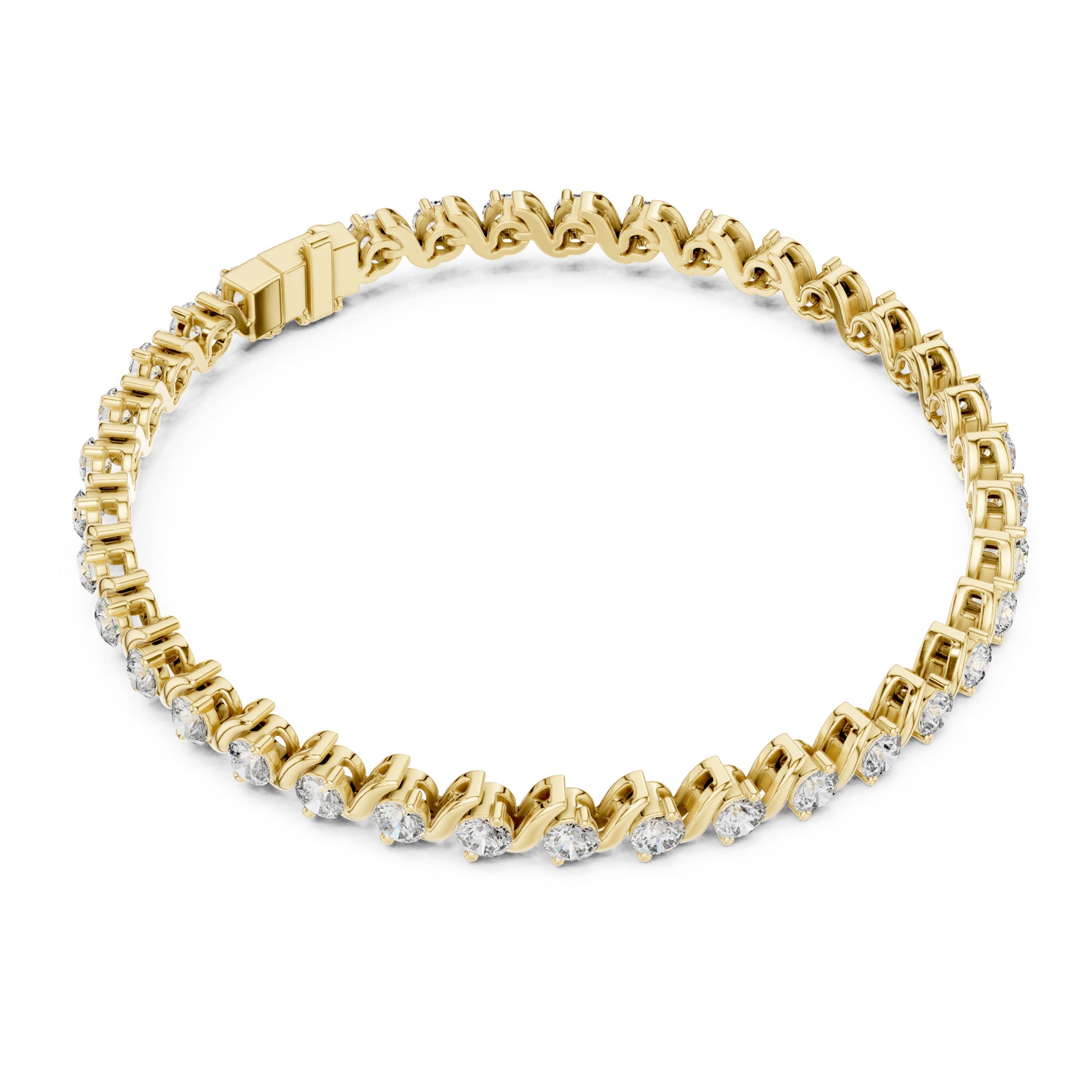 Aurora 4 Carat Round Lab Grown Diamond Bezel Tennis Bracelet