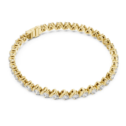 Aurora 4 Carat Round Lab Grown Diamond Bezel Tennis Bracelet