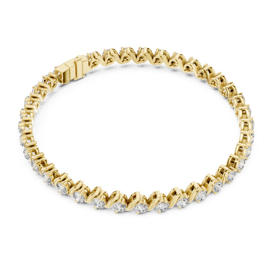 Aurora 4 Carat Round Lab Grown Diamond Bezel Tennis Bracelet
