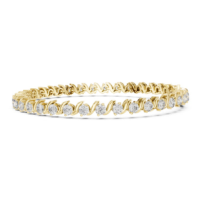 Aurora 4 Carat Round Lab Grown Diamond Bezel Tennis Bracelet