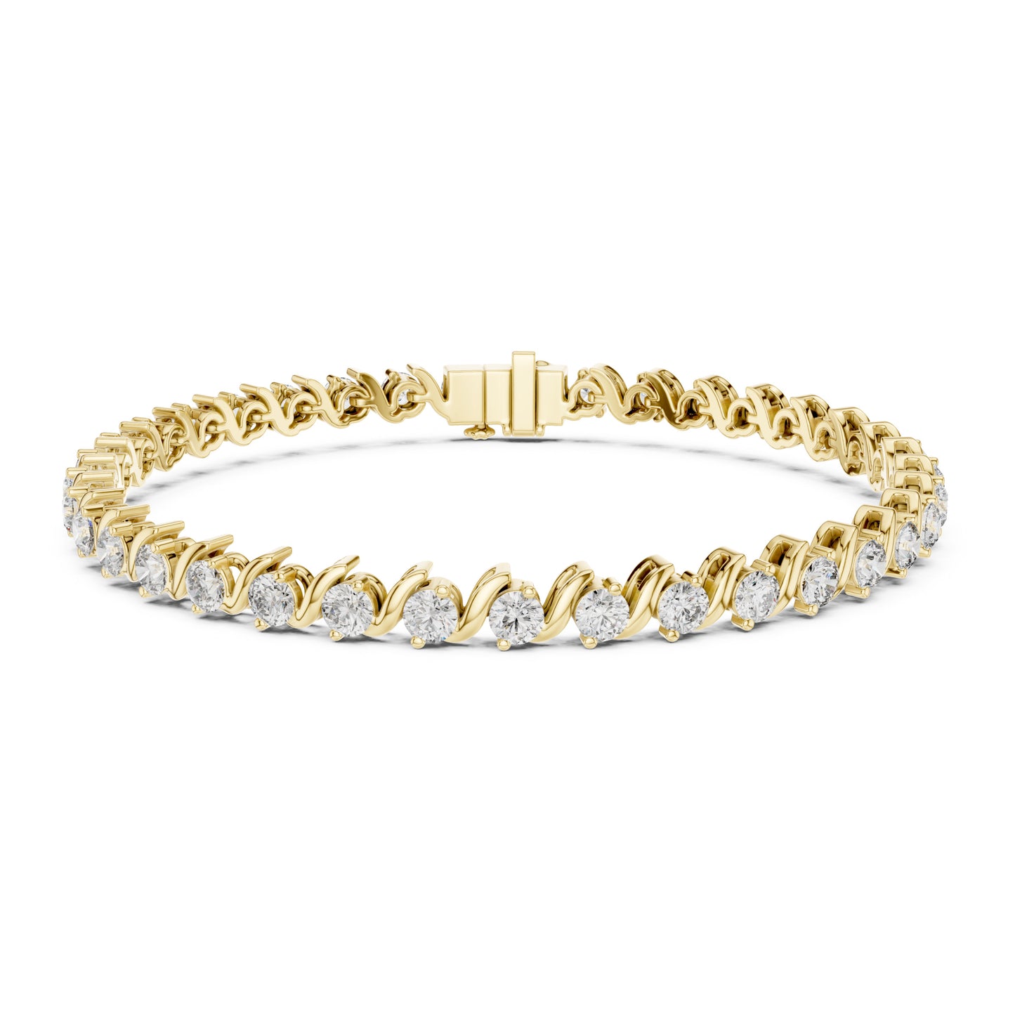 Aurora 4 Carat Round Lab Grown Diamond Bezel Tennis Bracelet