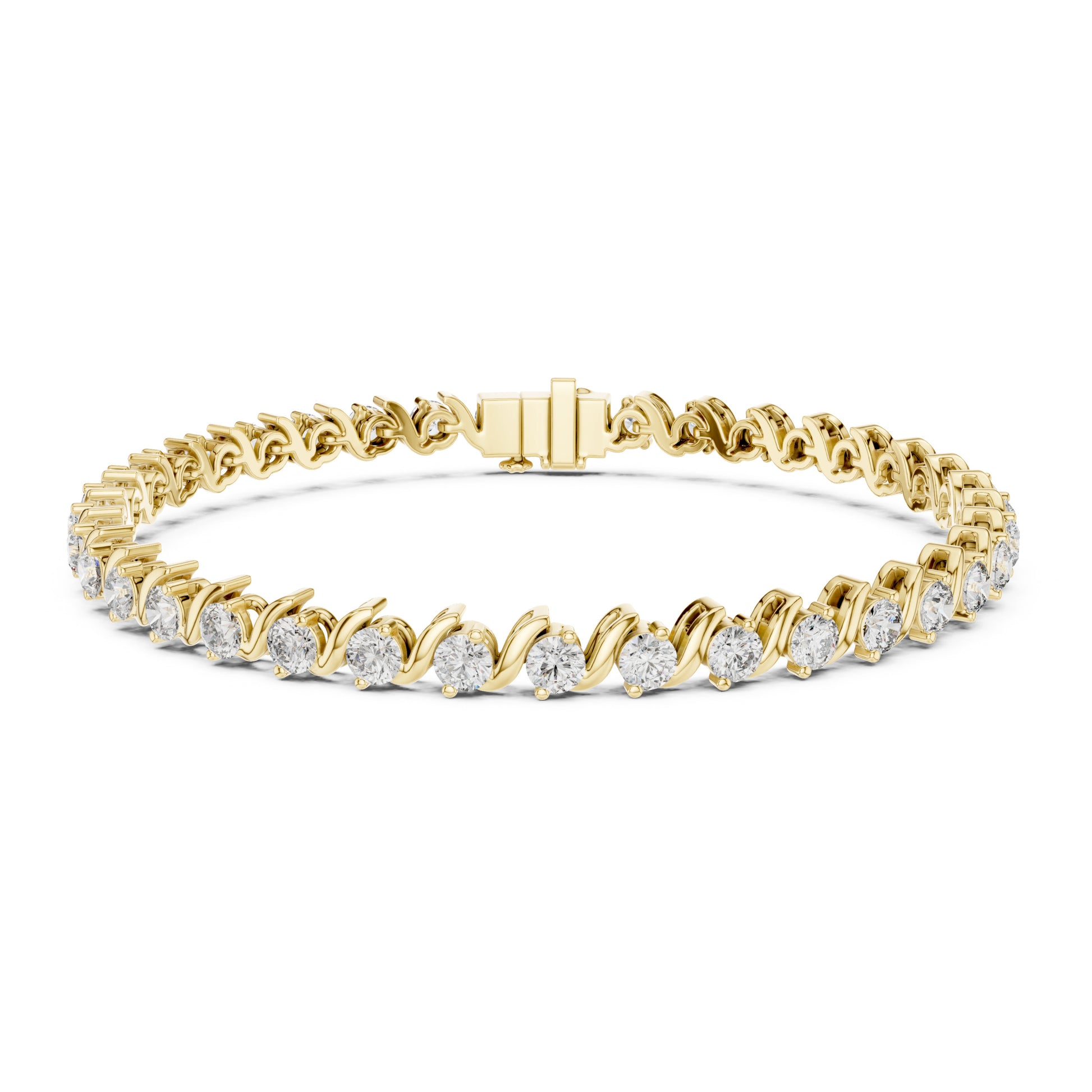 Aurora 4 Carat Round Lab Grown Diamond Bezel Tennis Bracelet