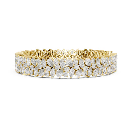 Aurora 15 Carat Pear Lab Grown Diamond Marquise Tennis Bracelet