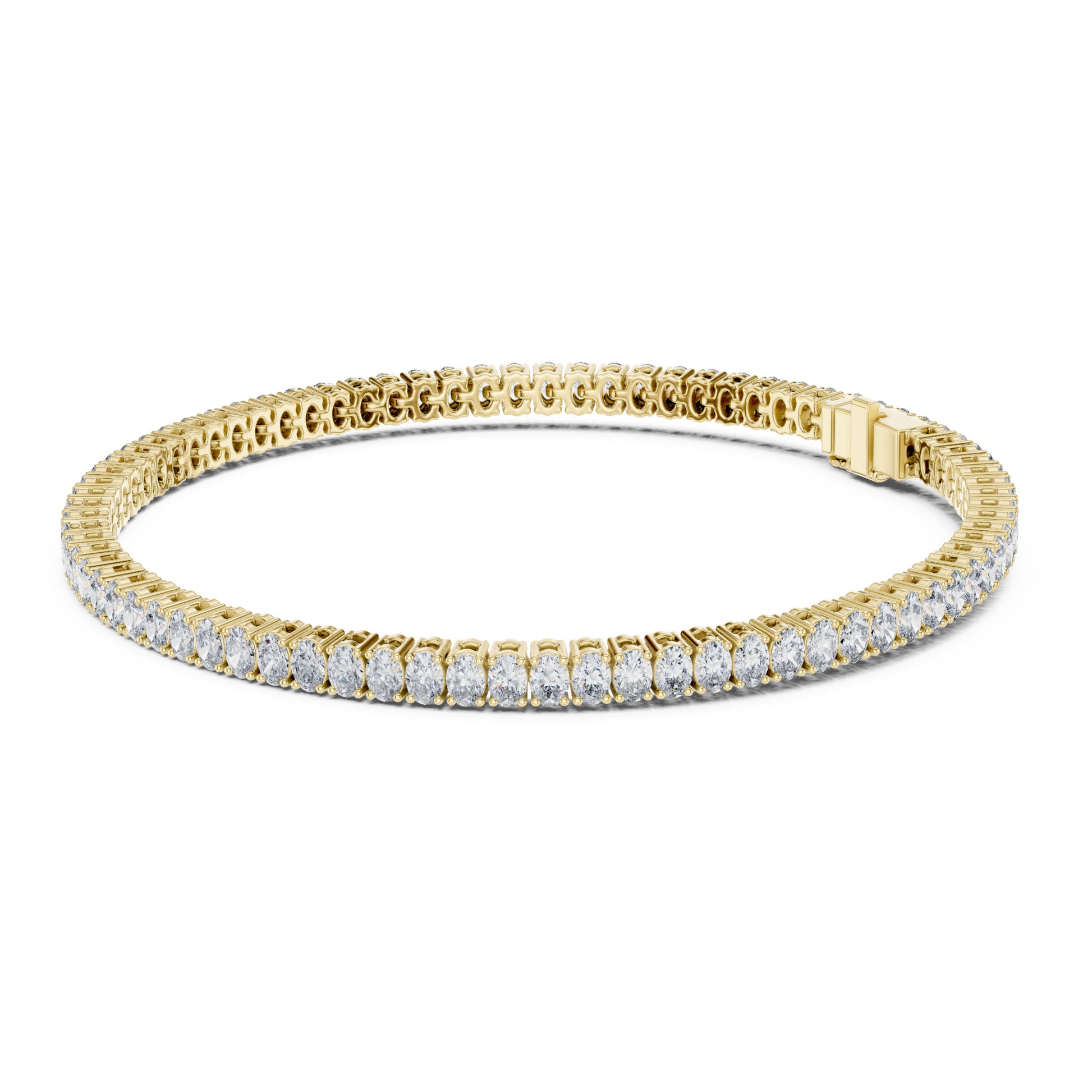 Aurora 12 Carat Oval Lab Grown Diamond Tennis Bracelet