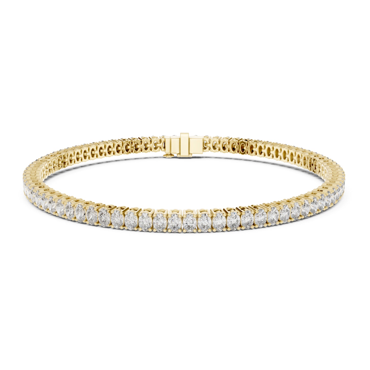 Aurora 12 Carat Oval Lab Grown Diamond Tennis Bracelet