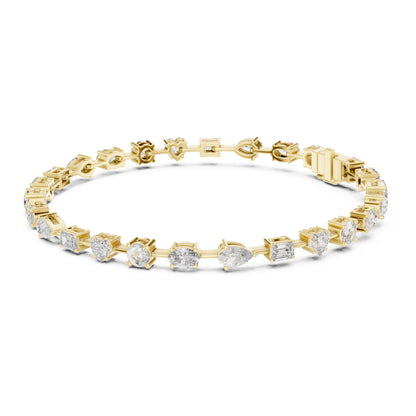 Aurora 4 Carat Round Lab Grown Diamond Heart Tennis Bracelet