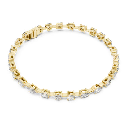 Aurora 4 Carat Round Lab Grown Diamond Heart Tennis Bracelet