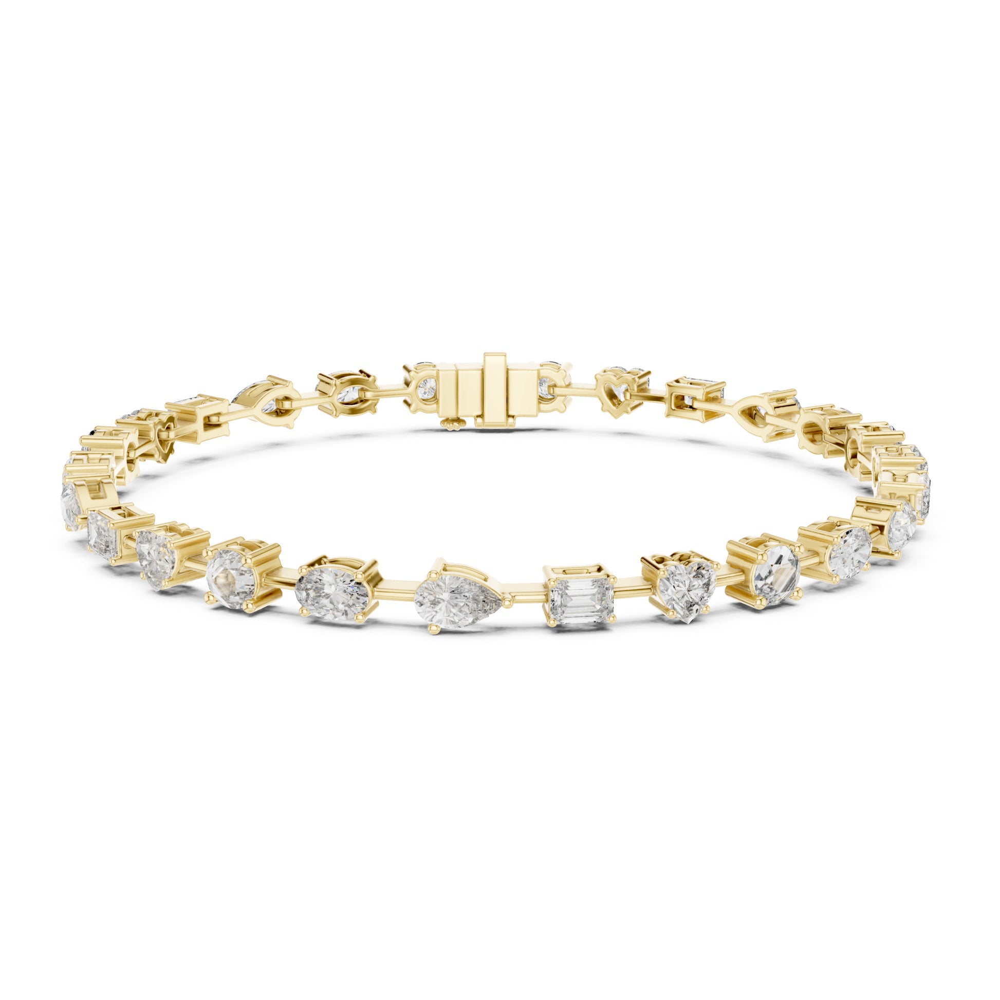 Aurora 4 Carat Round Lab Grown Diamond Heart Tennis Bracelet
