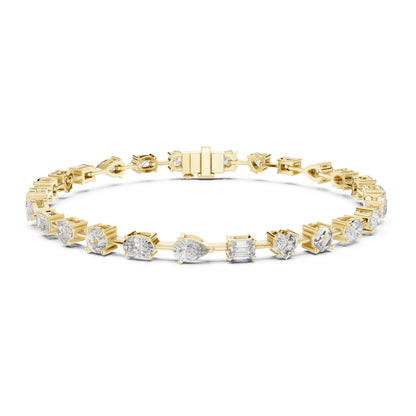 Aurora 4 Carat Round Lab Grown Diamond Heart Tennis Bracelet