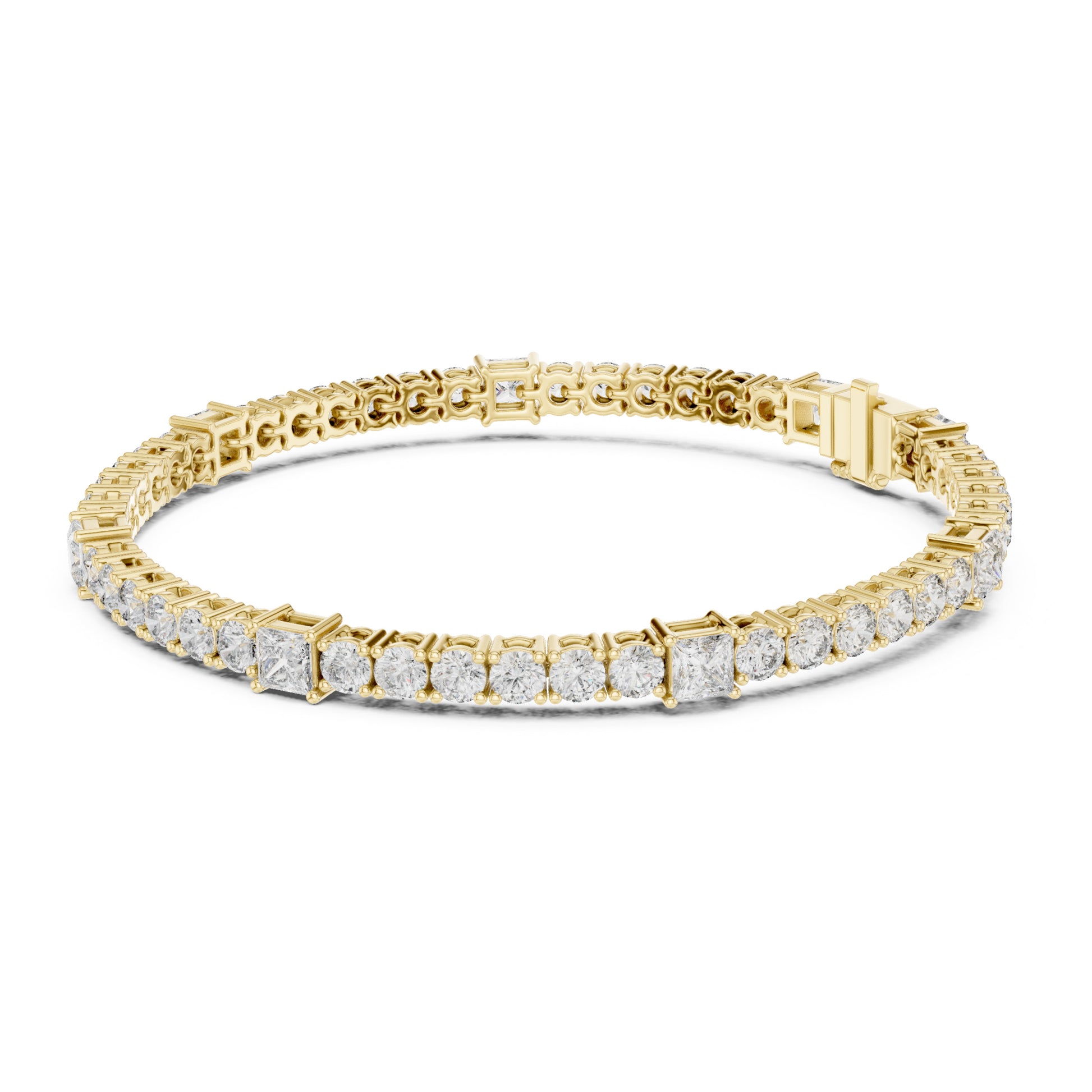 Aurora 7 Carat Princess Lab Grown Diamond Tennis Bracelet