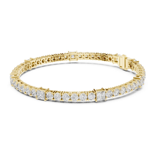 Aurora 7 Carat Princess Lab Grown Diamond Tennis Bracelet