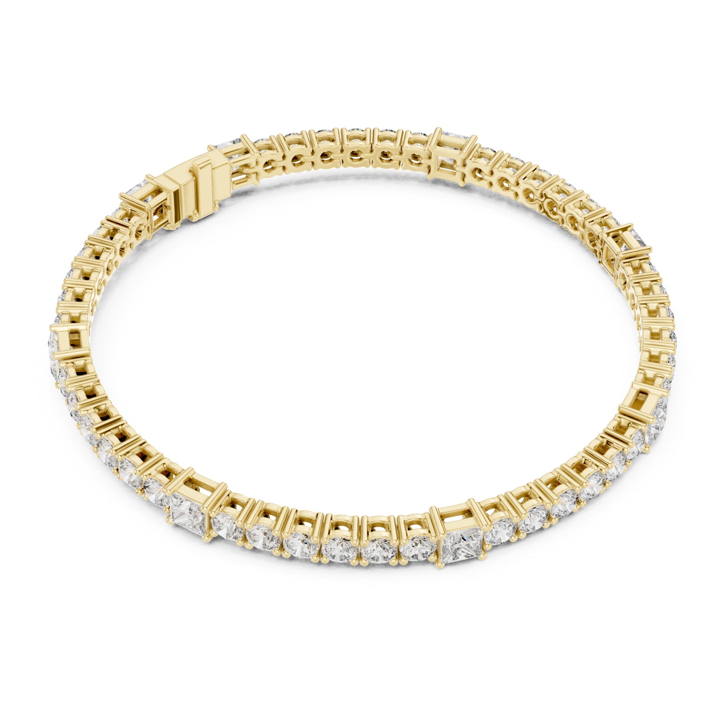 Aurora 7 Carat Princess Lab Grown Diamond Tennis Bracelet