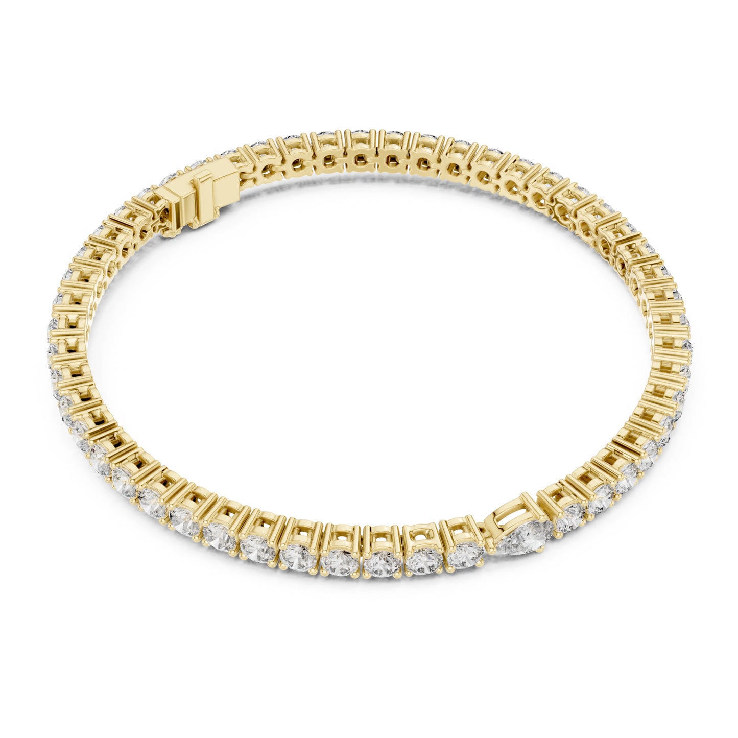 Aurora 6 Carat Pear Lab Grown Diamond Tennis Bracelet