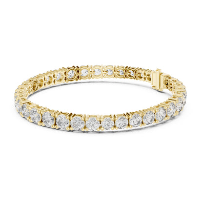 Aurora 12 Carat Round Lab Grown Diamond Collet Tennis Bracelet