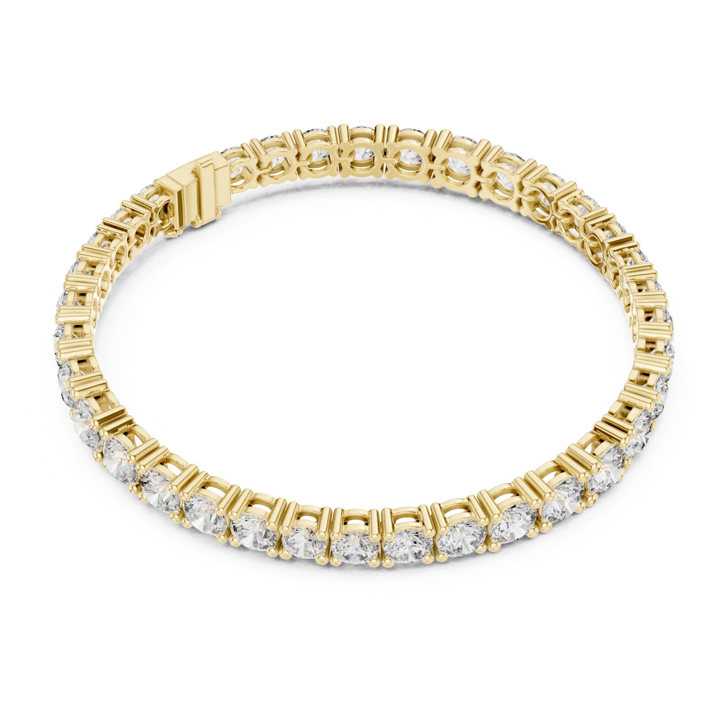 Aurora 12 Carat Round Lab Grown Diamond Collet Tennis Bracelet