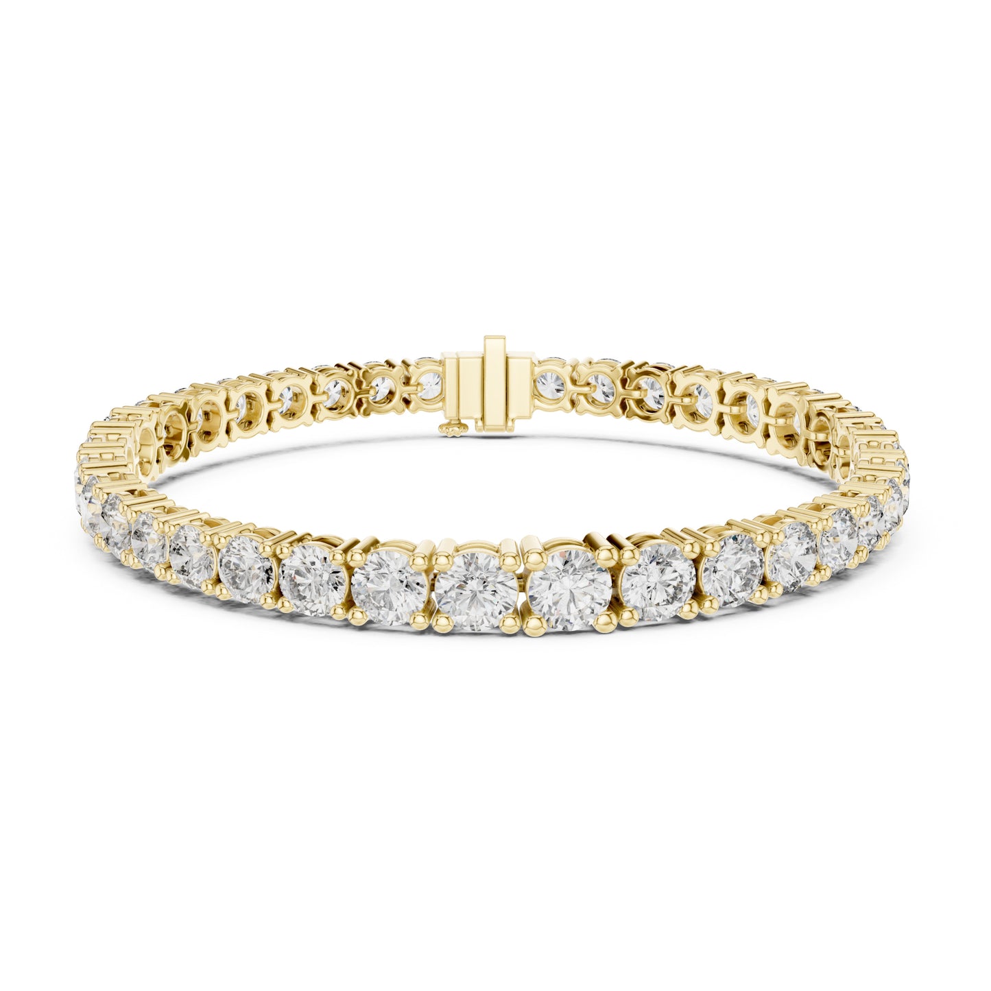 Aurora 12 Carat Round Lab Grown Diamond Collet Tennis Bracelet