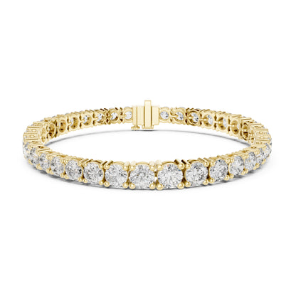 Aurora 12 Carat Round Lab Grown Diamond Collet Tennis Bracelet