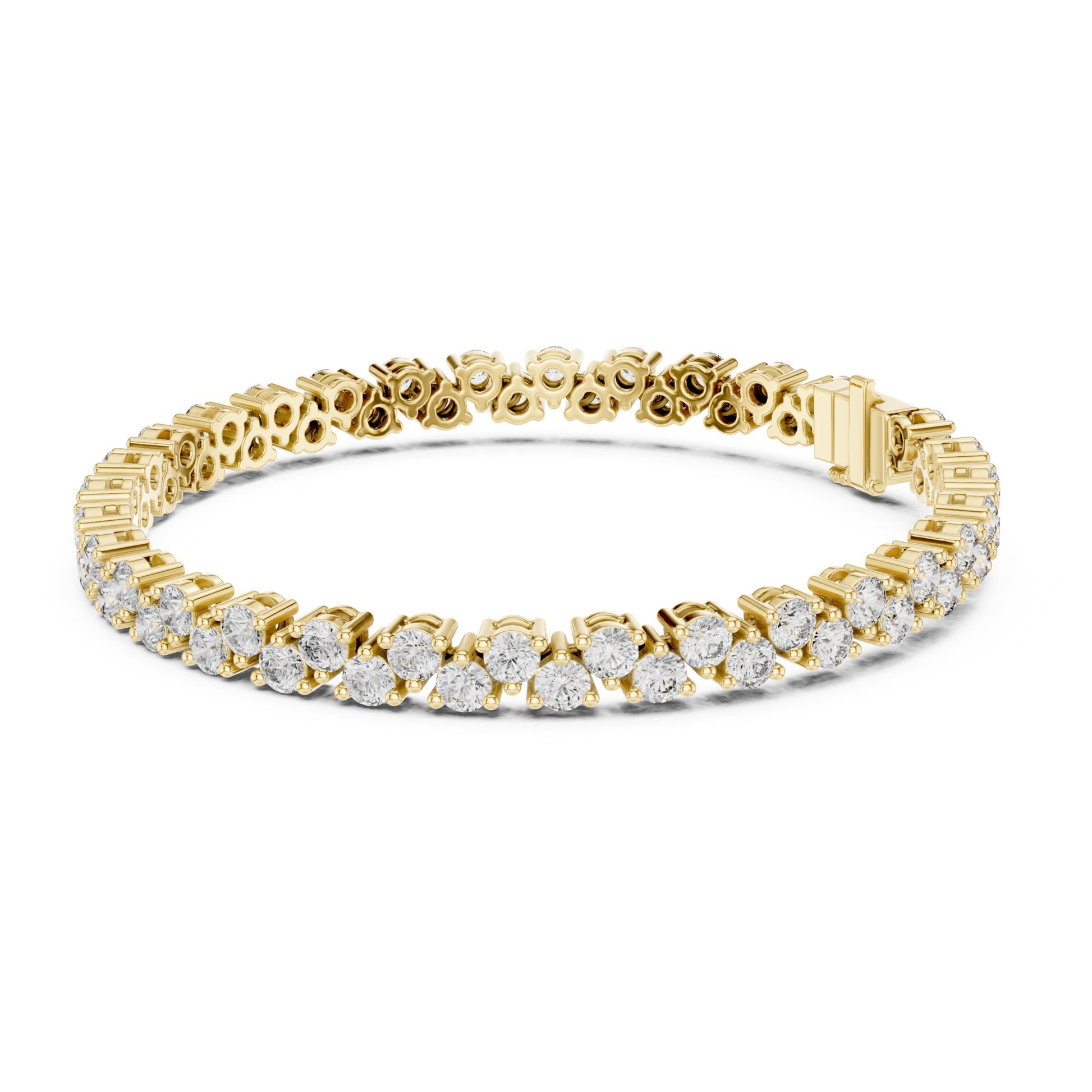 Aurora 6 Carat Round Lab Grown Diamond Collet Tennis Bracelet