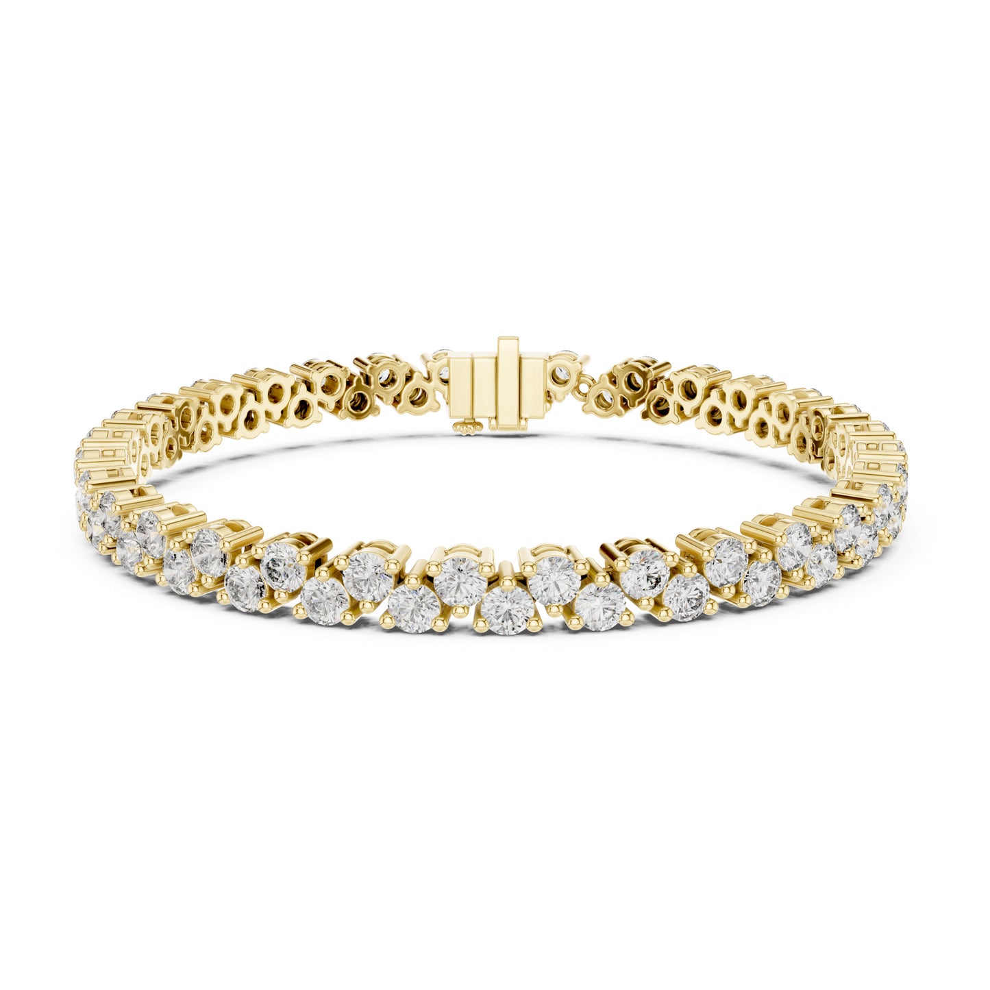 Aurora 6 Carat Round Lab Grown Diamond Collet Tennis Bracelet