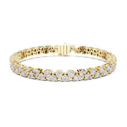 Aurora 6 Carat Round Lab Grown Diamond Collet Tennis Bracelet