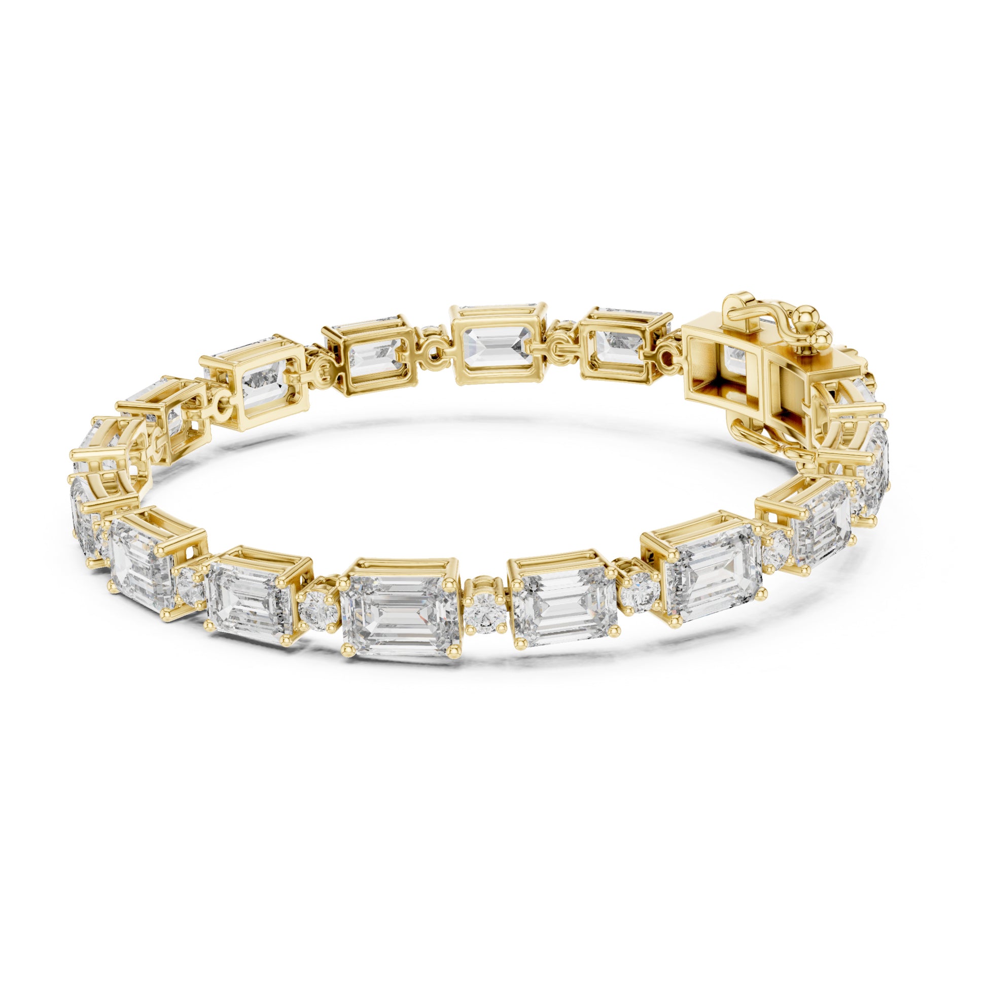 Vera 12 Carat Emerald Lab Grown Diamond Collet Tennis Bracelet