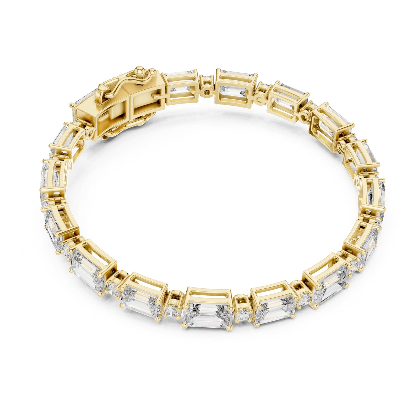 Vera 12 Carat Emerald Lab Grown Diamond Collet Tennis Bracelet